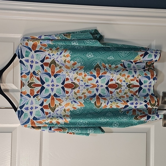 NWT JM Collection Petite Teal Dolman Sleeve Short Sleeve Boxy Tunic XL/XXL - Picture 6 of 11